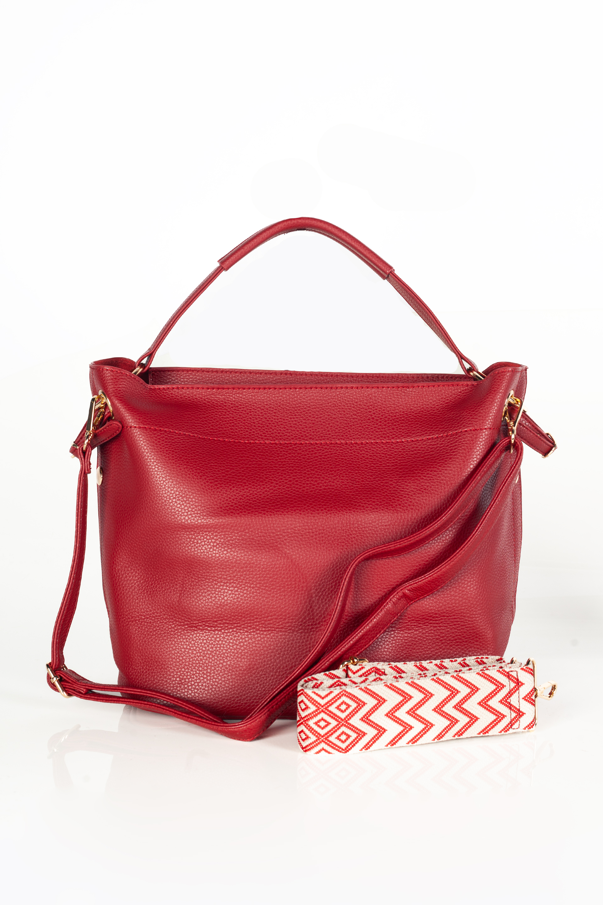 Handbag FLORA&CO H6966-ROUGE-FONCEE