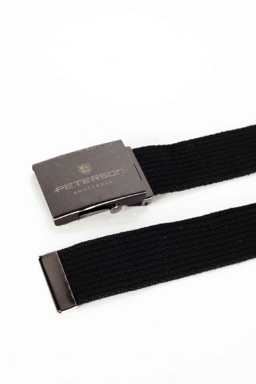 Canvas belt PETERSON PTN-OLD-SILVER-BLACK