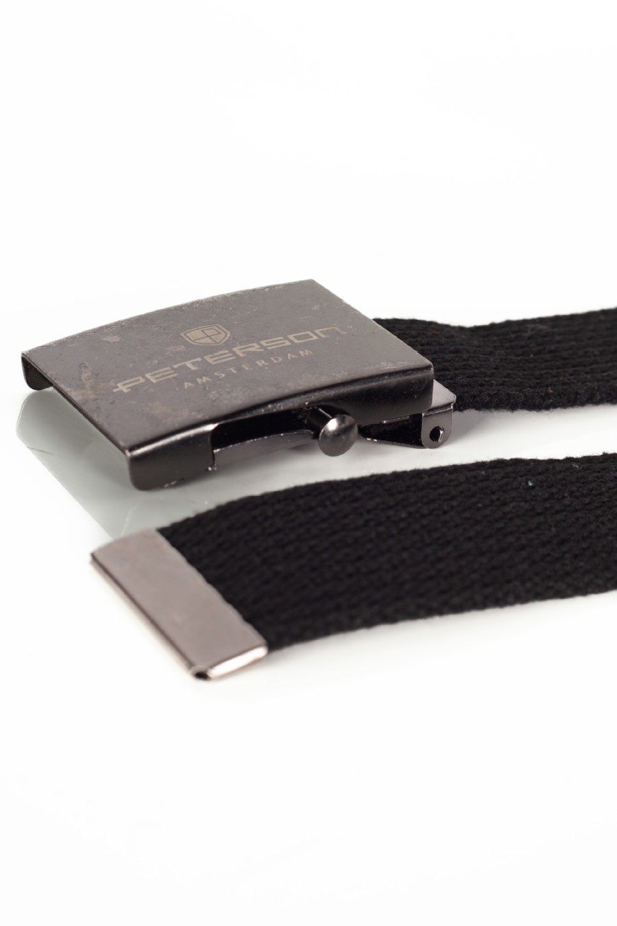 Canvas belt PETERSON PTN-OLD-SILVER-BLACK