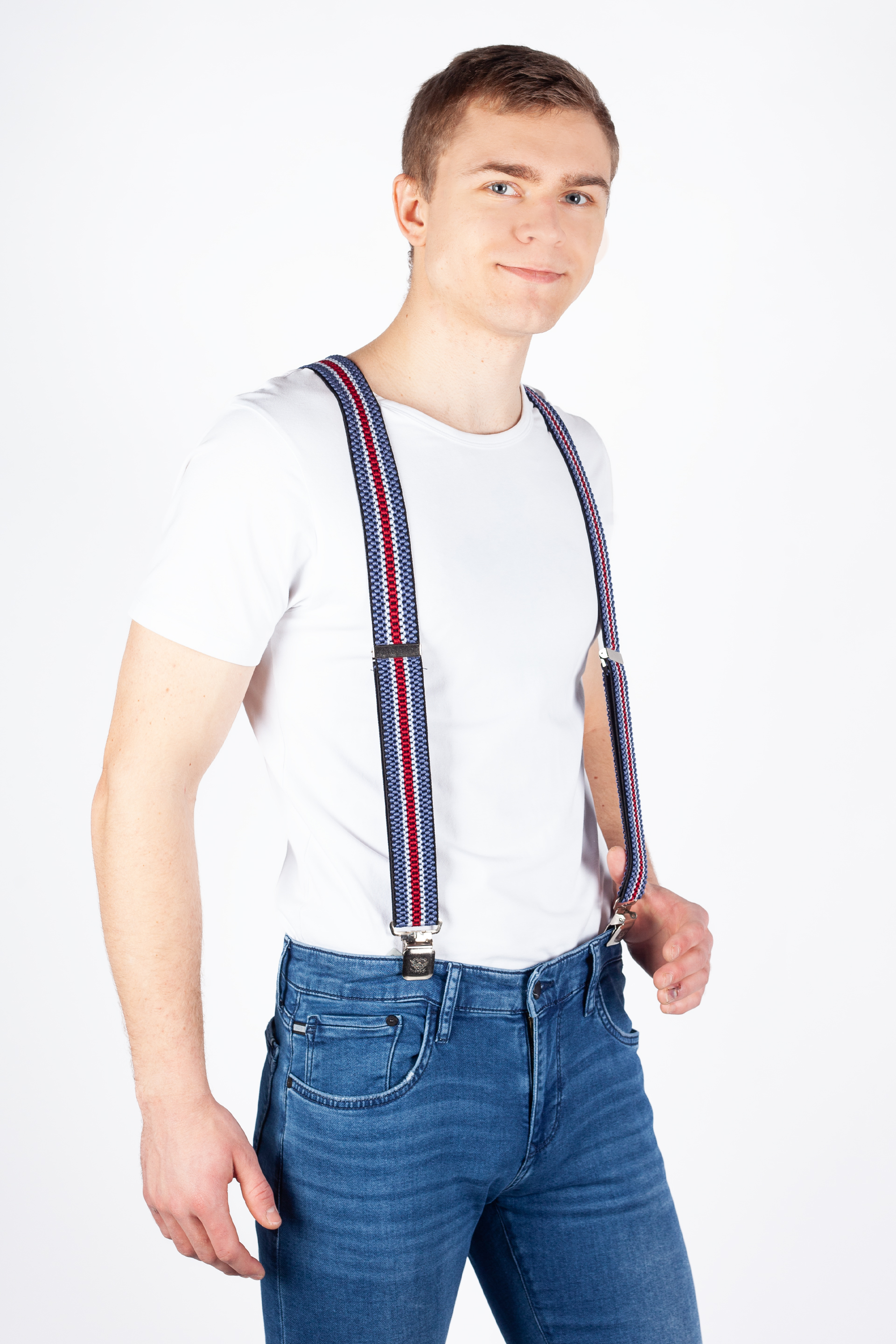 Suspenders X JEANS DMAX40-MIX-BLUE-RED