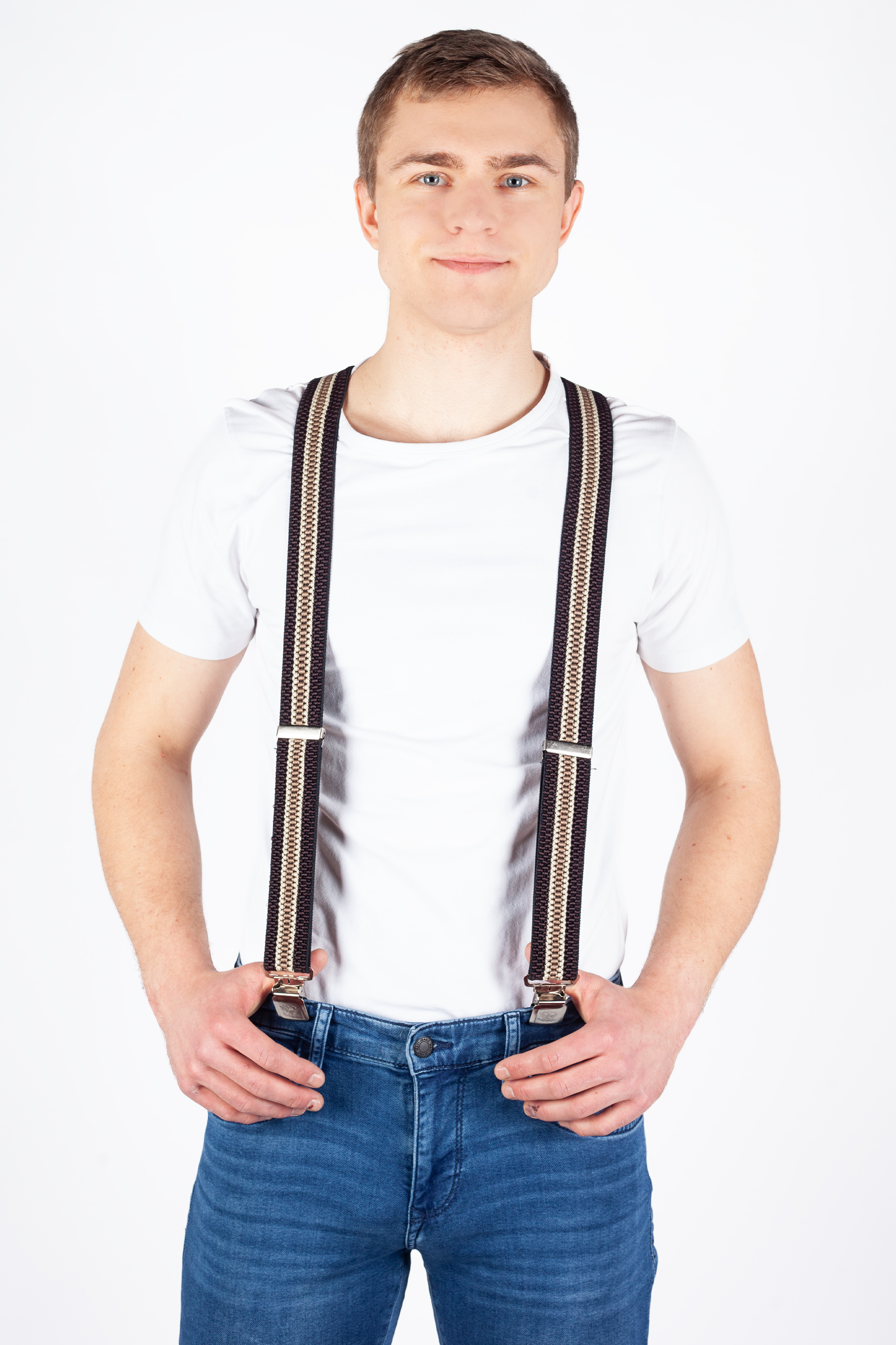 Suspenders X JEANS DMAX40-MIX-BROWN-BROWN