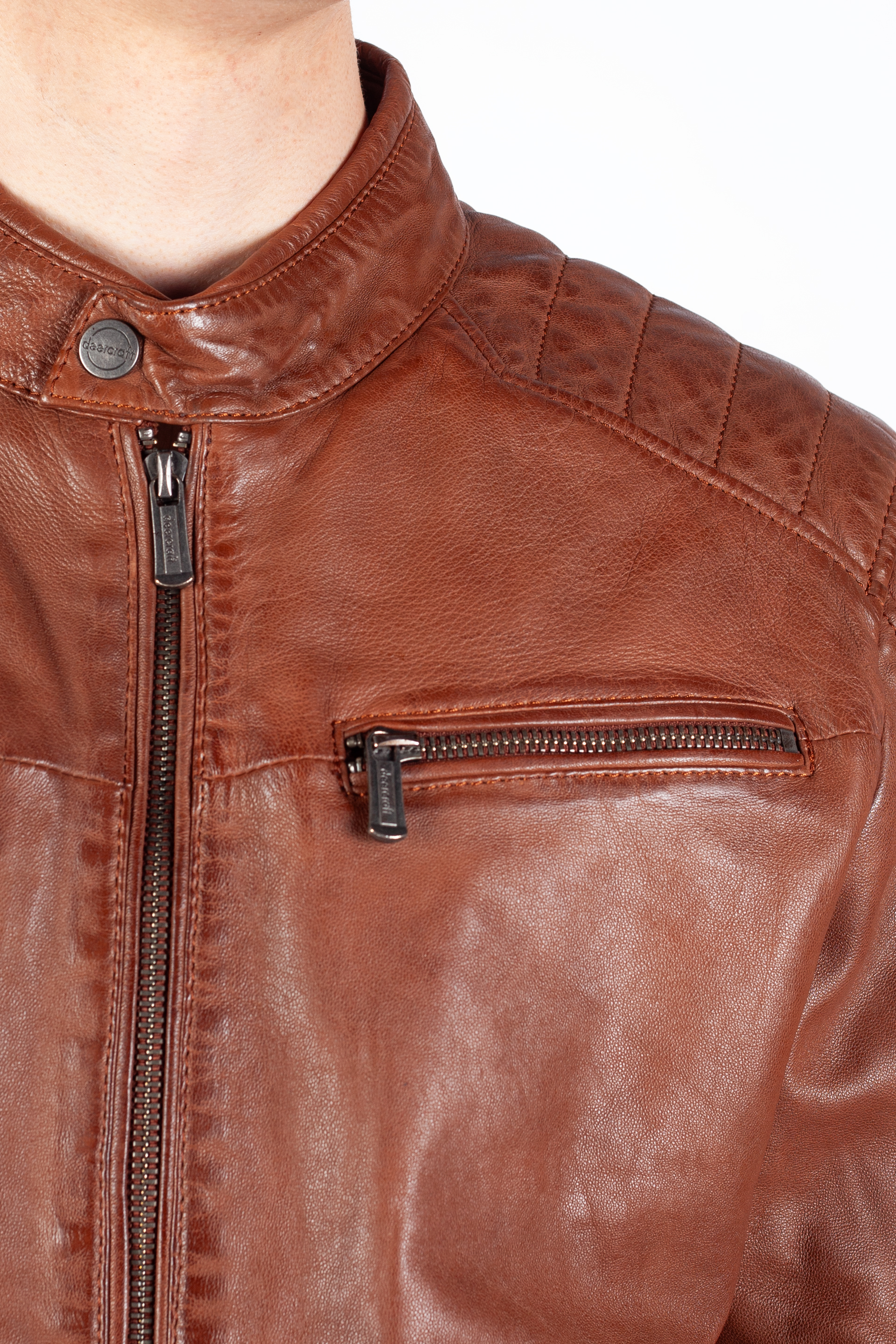 Leather jacket DEERCRAFT 3701-0126-cognac