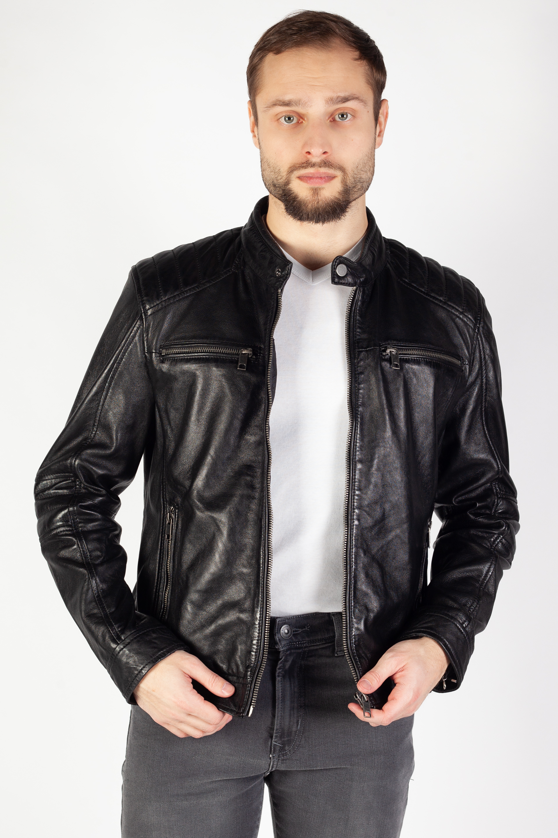 Leather jacket DEERCRAFT DMIsmael-LASV-black