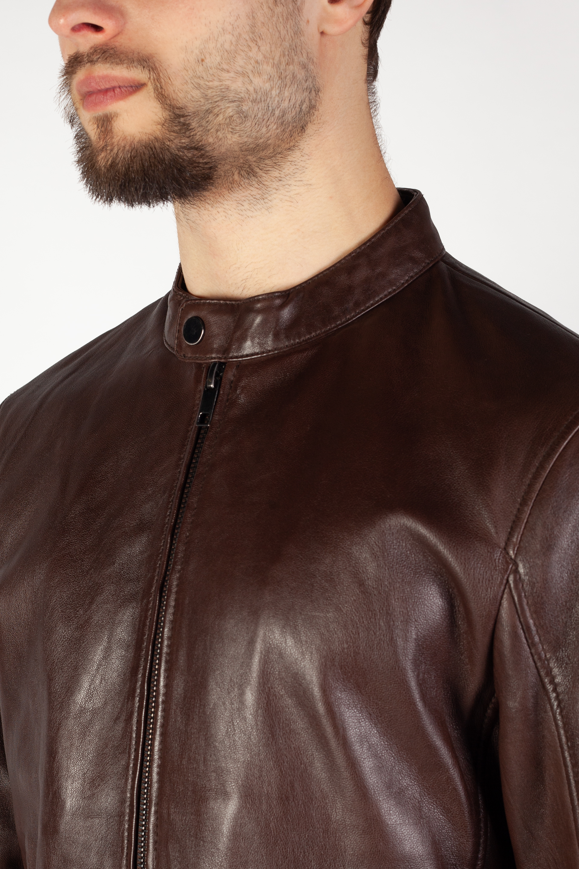 Leather jacket DEERCRAFT DMKaris-LANIV-dk-brown