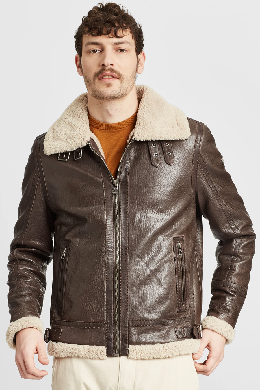 Leather jacket GIPSY 1201-0162-dark-brown