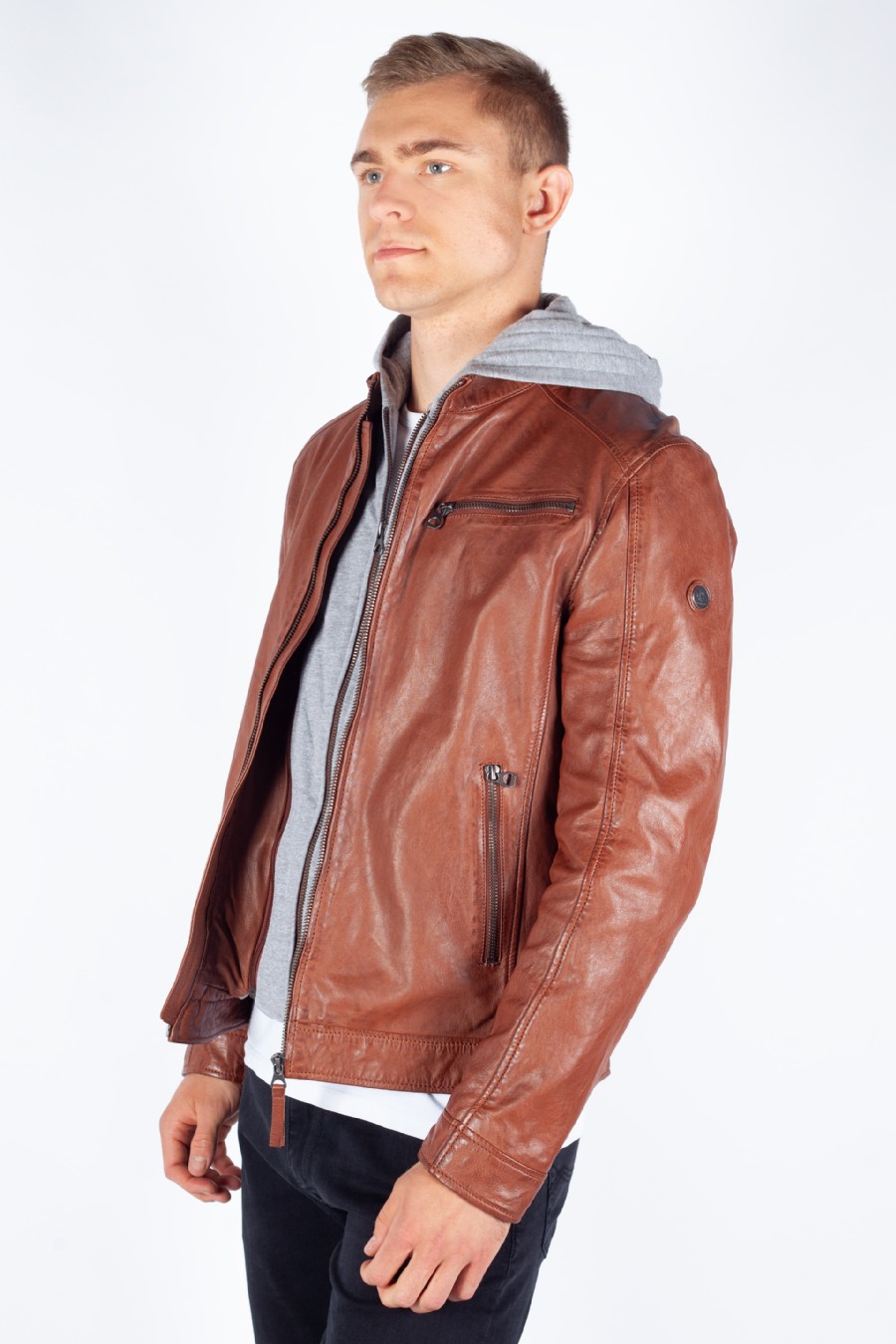 Leather jacket GIPSY 1201-0495-whiskey