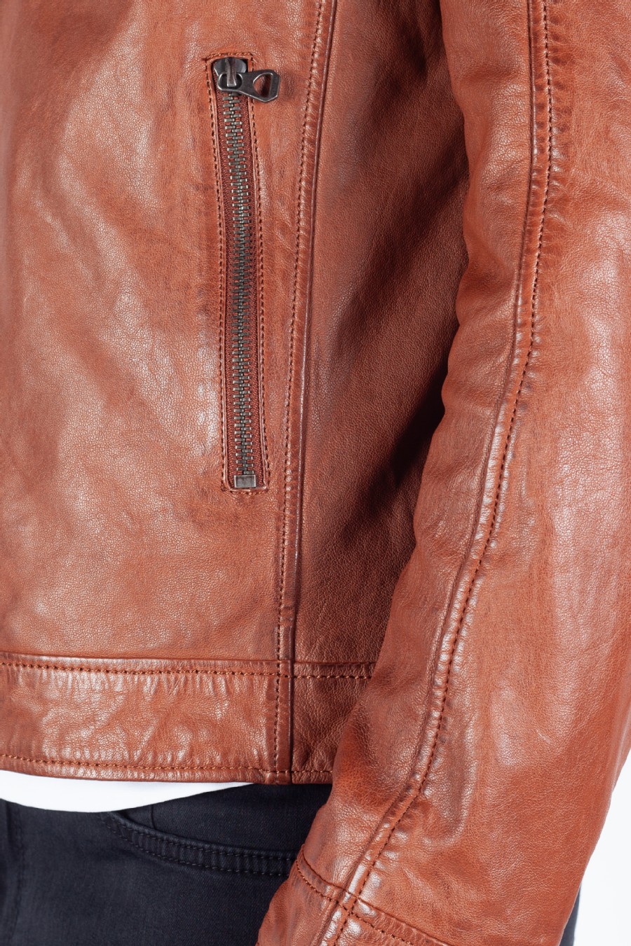 Leather jacket GIPSY 1201-0495-whiskey