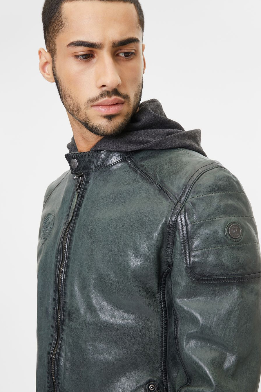 Leather jacket GIPSY 1201-0498-dark-green