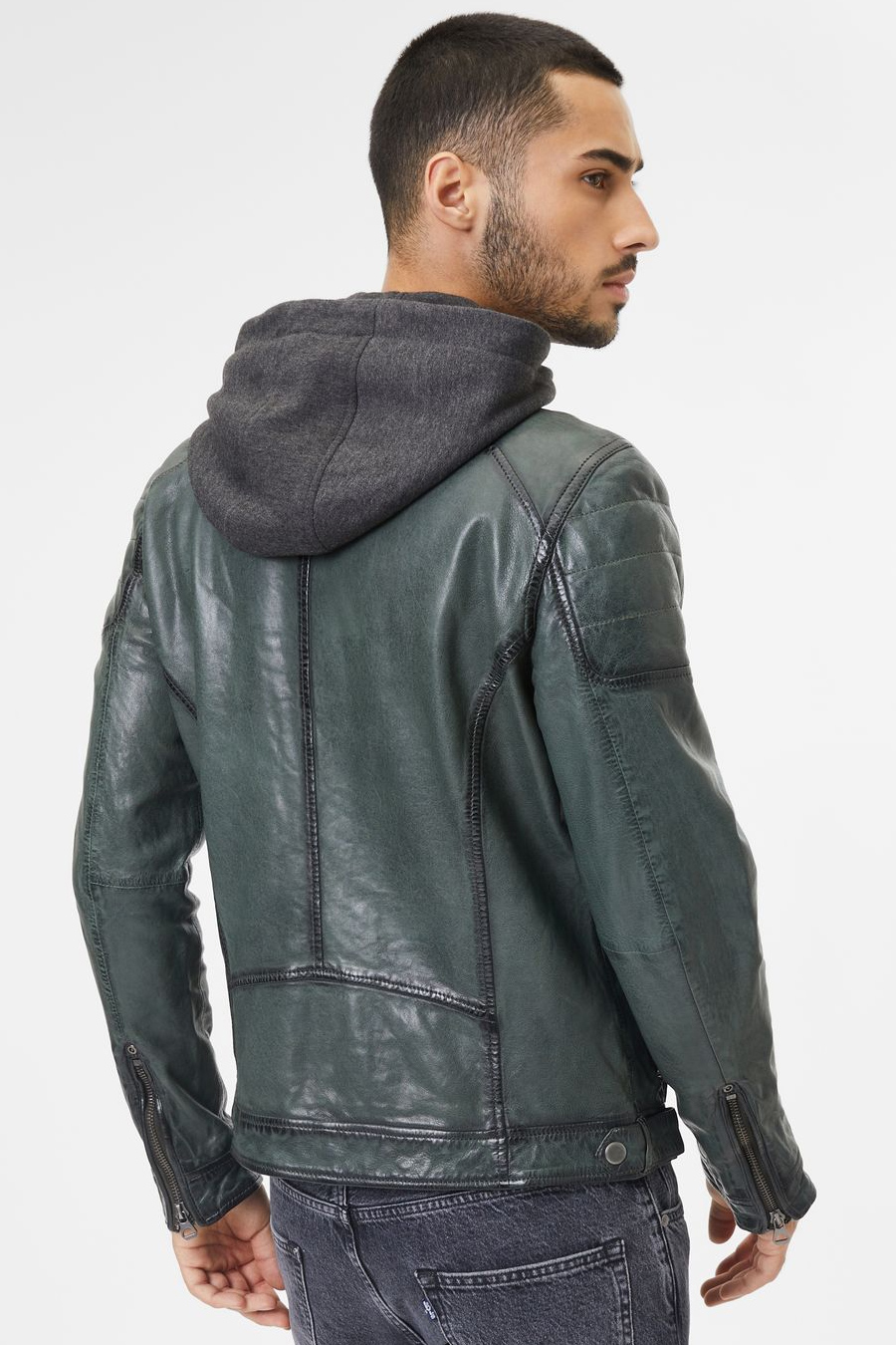 Leather jacket GIPSY 1201-0498-dark-green