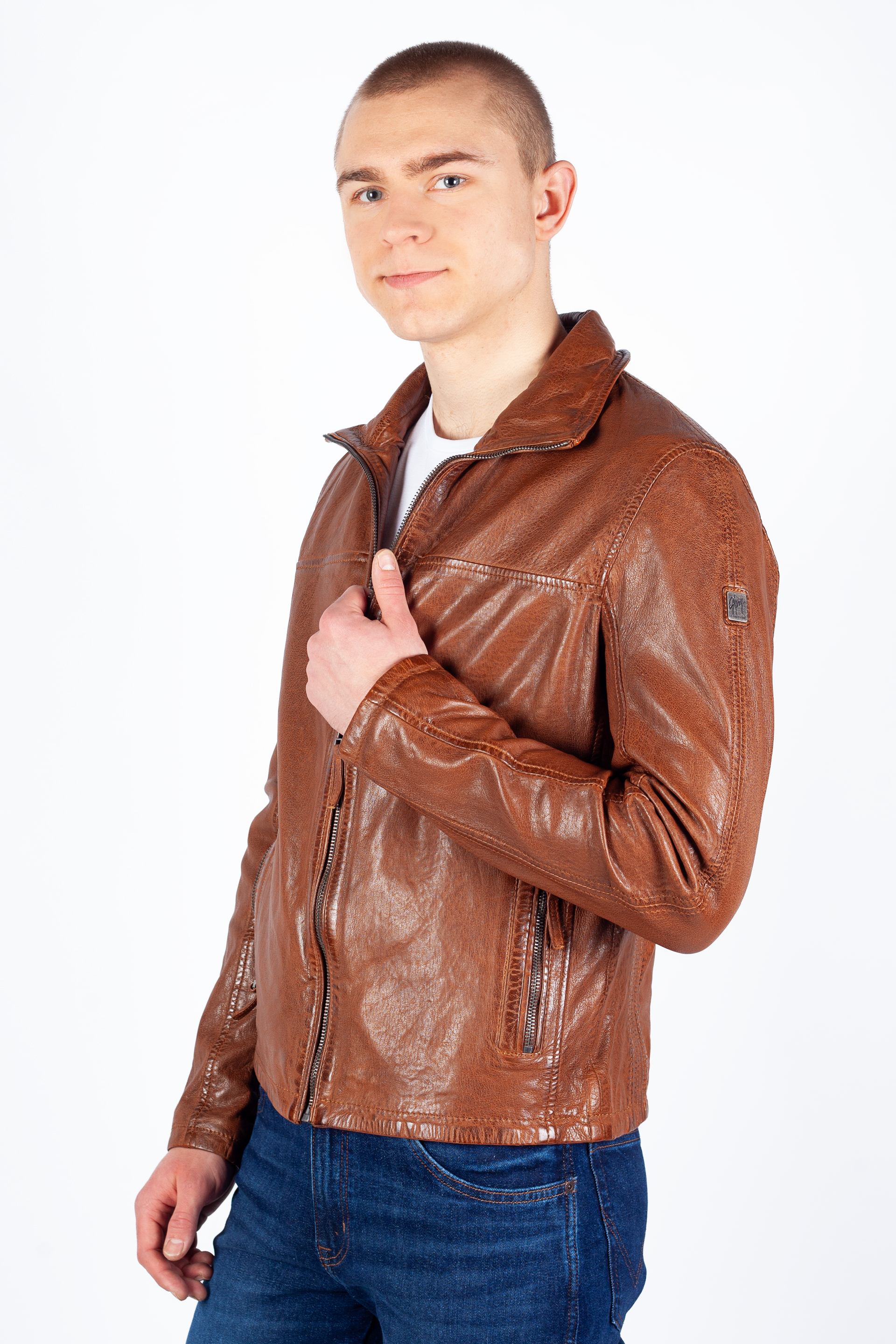 Leather jacket GIPSY 1201-0510-cognac