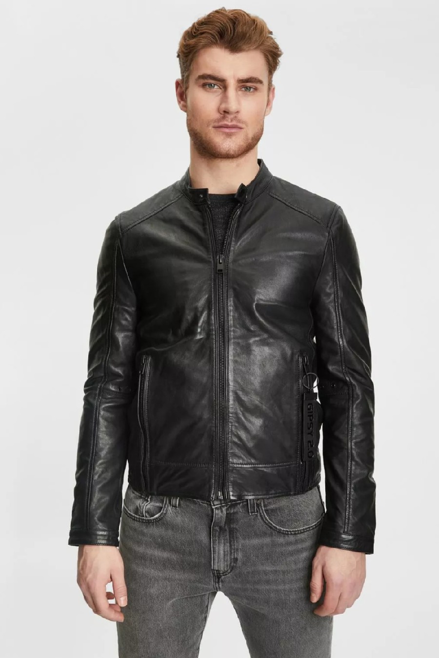 Leather jacket GIPSY G2MAbe-SF-LABRIV-BLACK