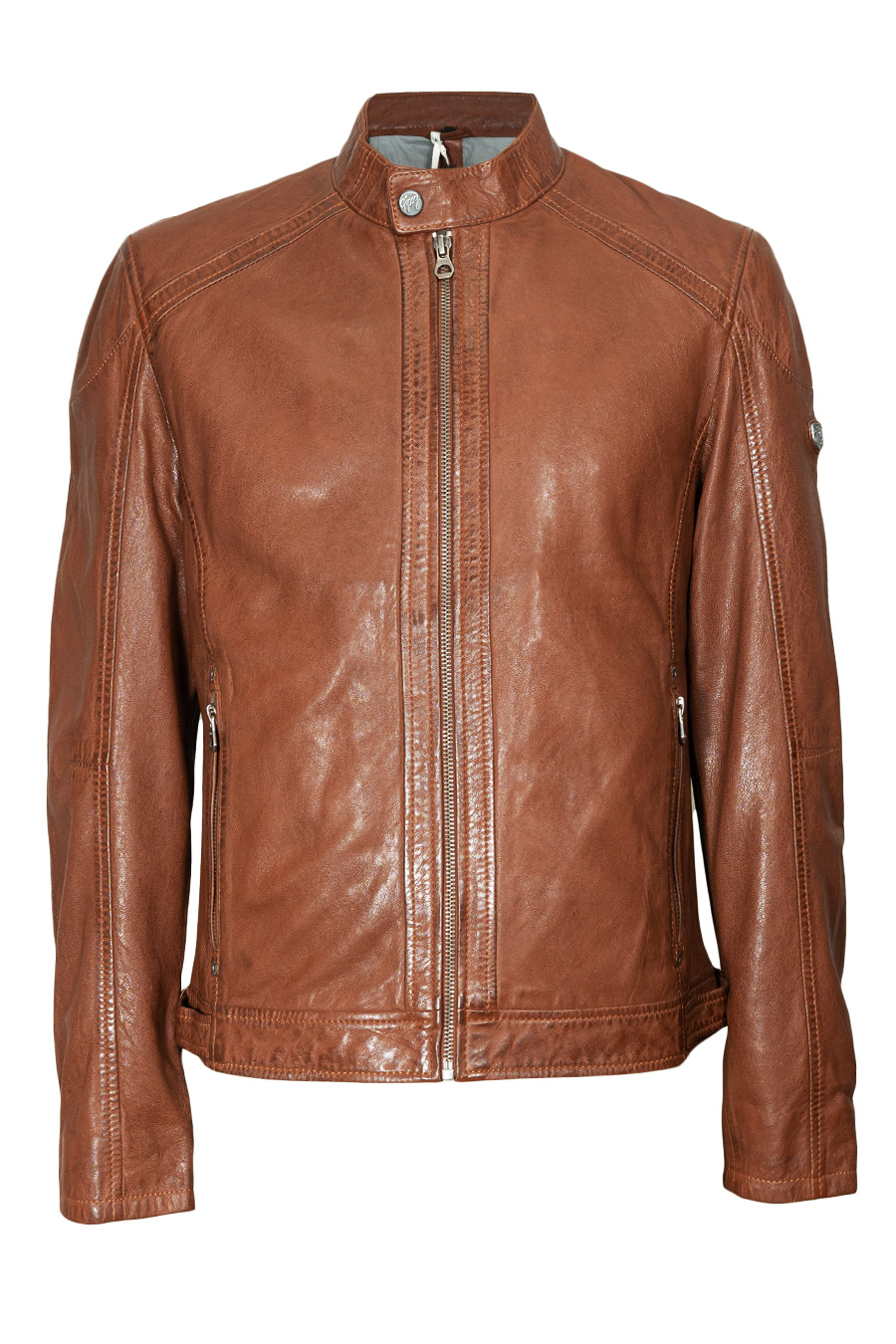 Leather jacket GIPSY GMDuuk-LAGAV-cognac