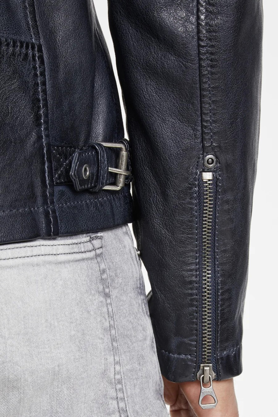 Leather jacket GIPSY Marc-LAKEV-BIO-NAVY-BLAC