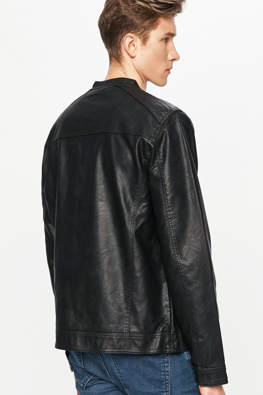 Leather jacket JACK & JONES 12182461-BLACK