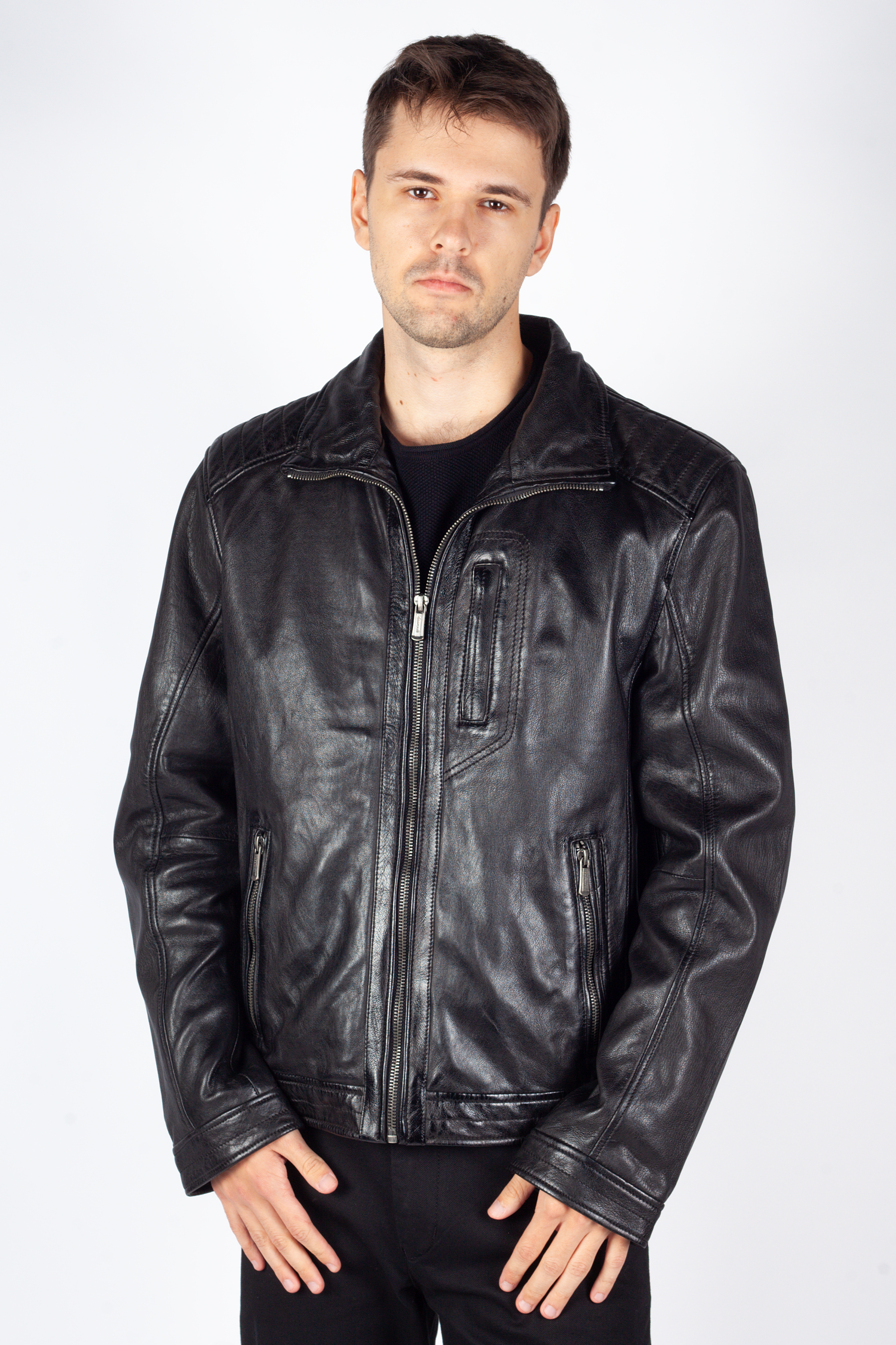 Leather jacket DEERCRAFT 3701-0154-black