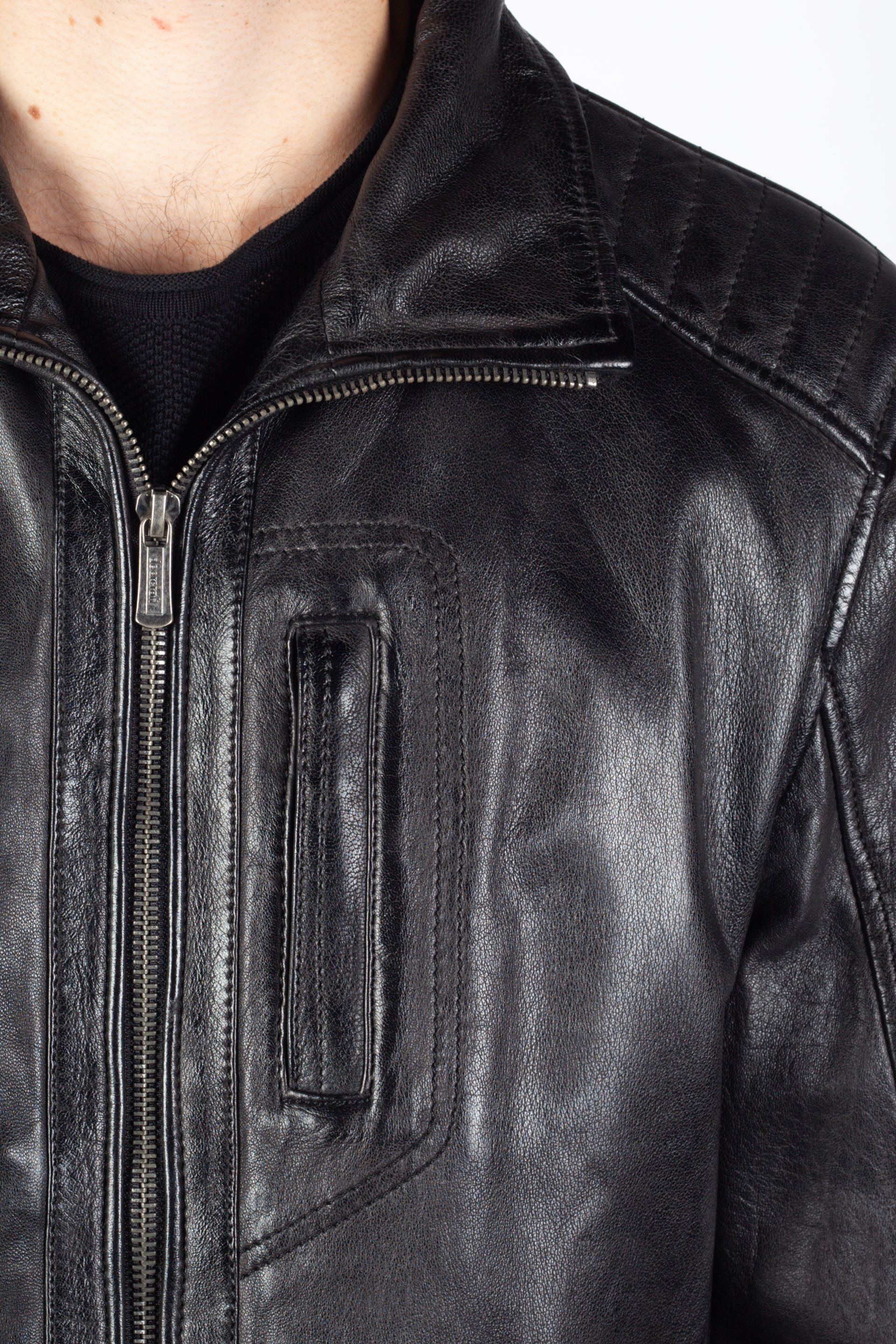 Leather jacket DEERCRAFT 3701-0154-black