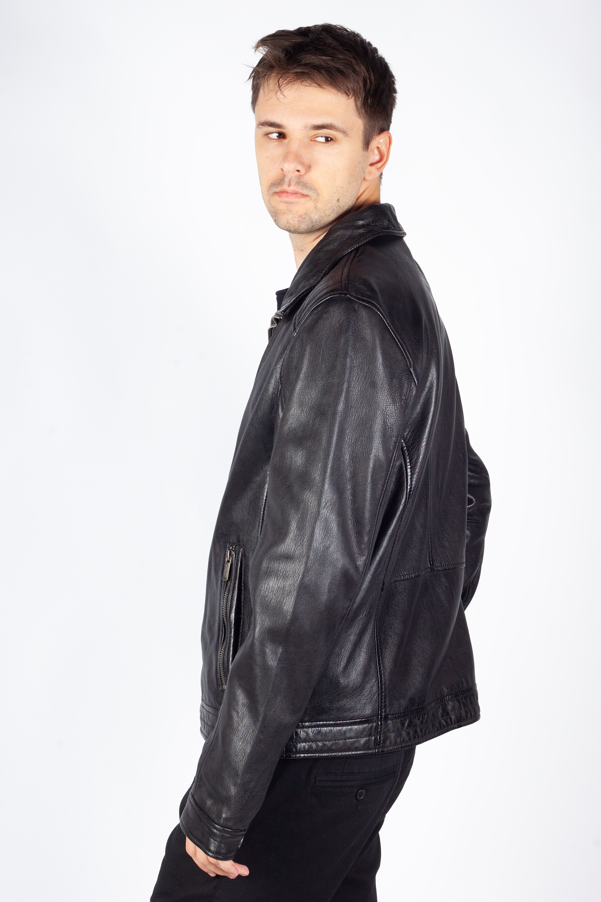 Leather jacket DEERCRAFT 3701-0154-black