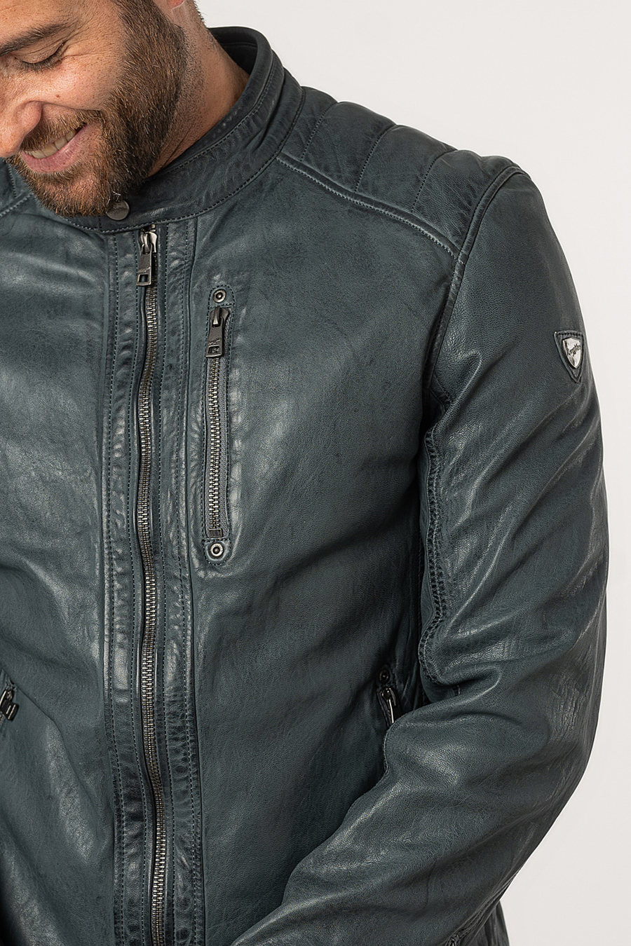 Leather jacket MAURITIUS 1201-0672-vintage-blue