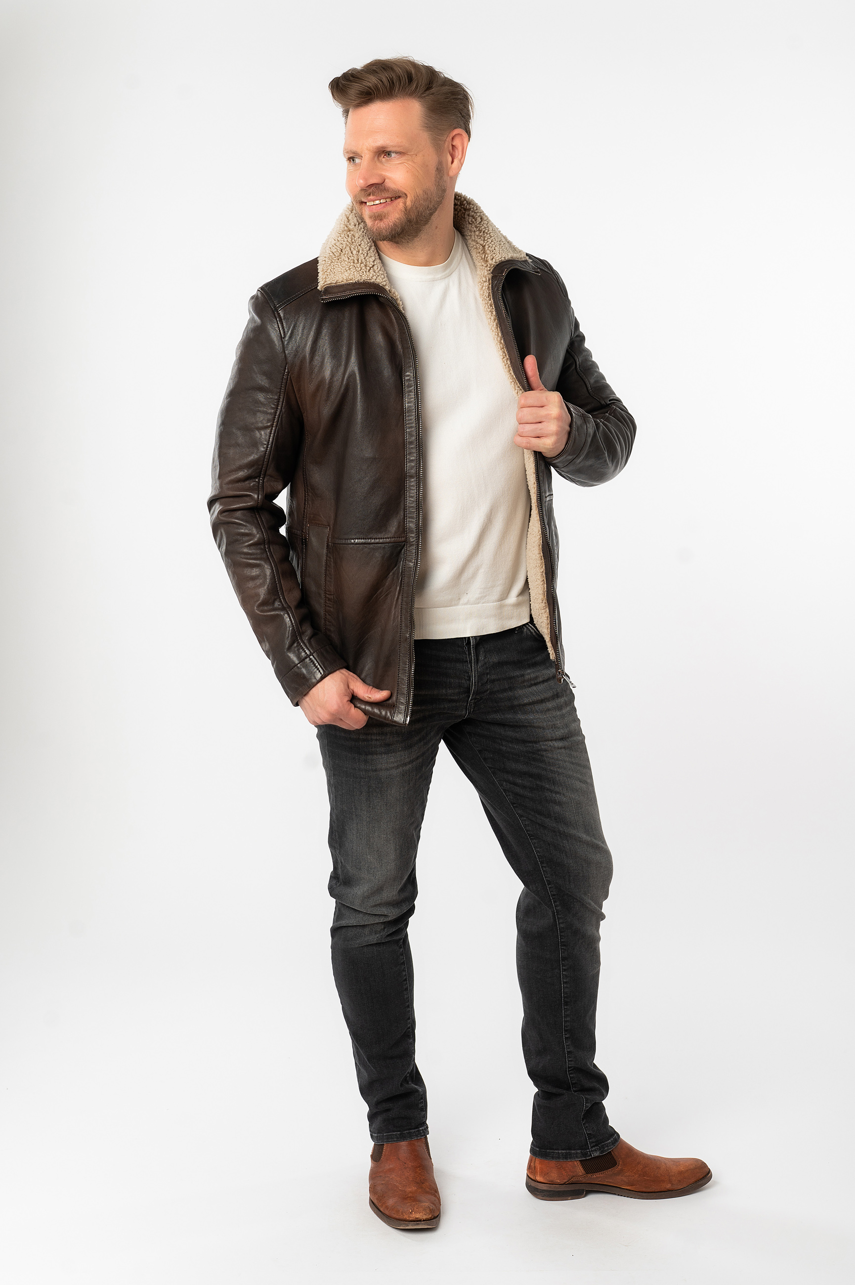 Leather jacket MAURITIUS 1201-0796-antique-brown