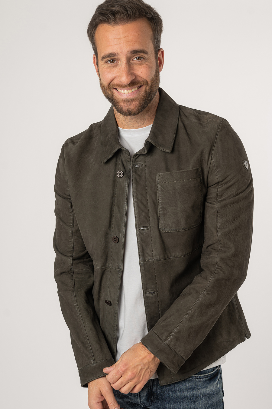 Leather jacket MAURITIUS 1206-0008-dark-sage