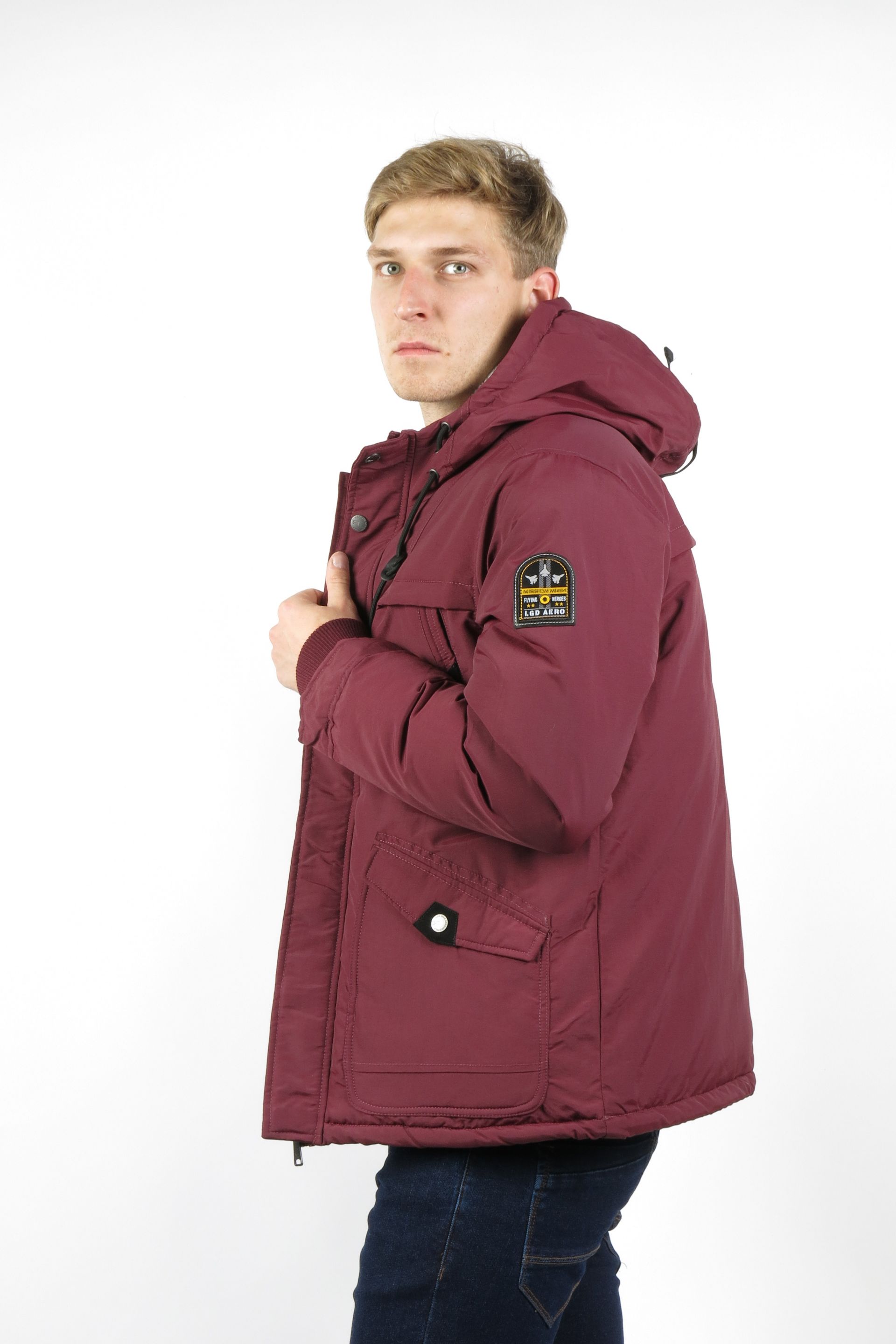 Winter jacket AERONAUTICAL ACROPOLE-BURGUNDY