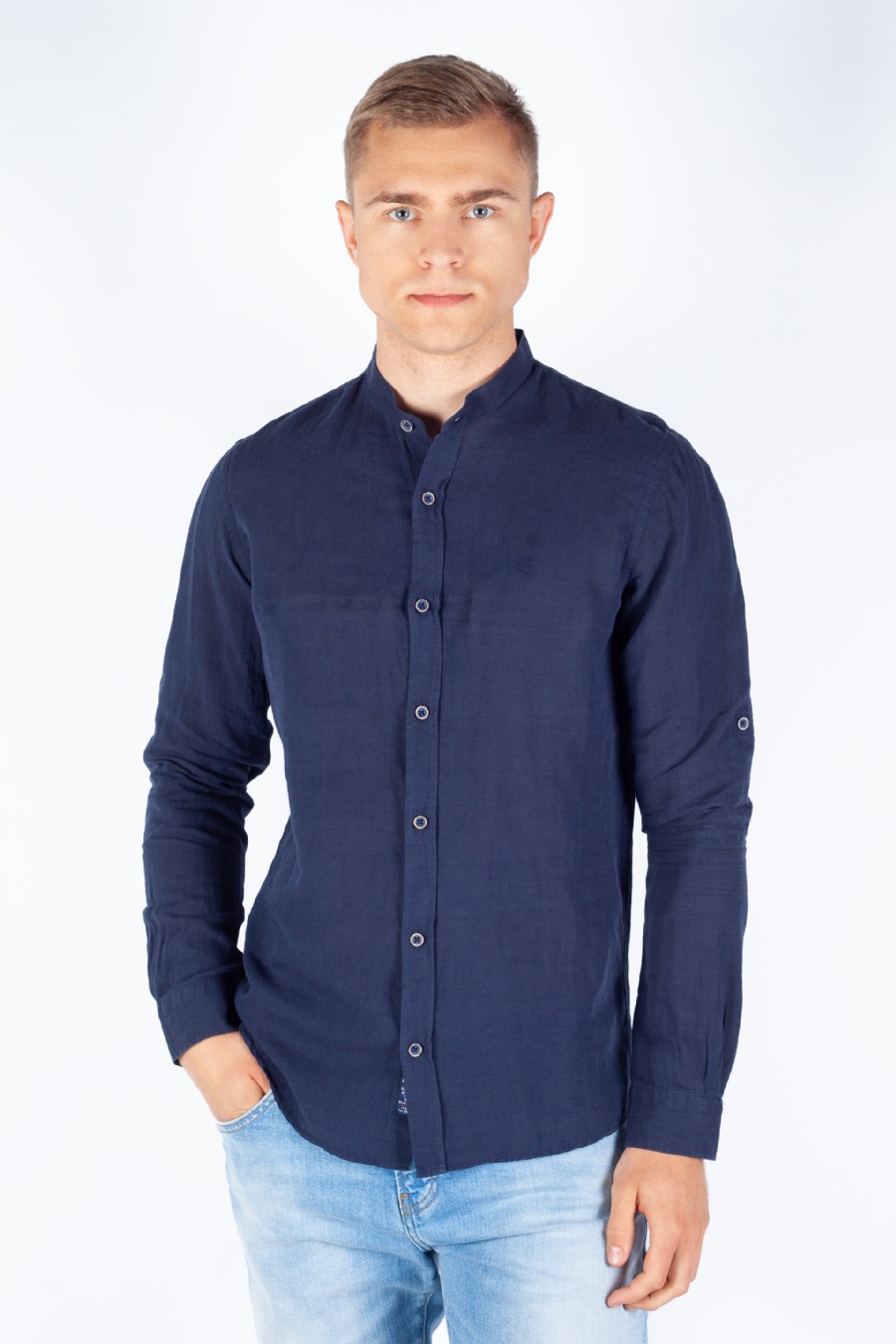 Linen shirt MCL 32426-LACIVERT