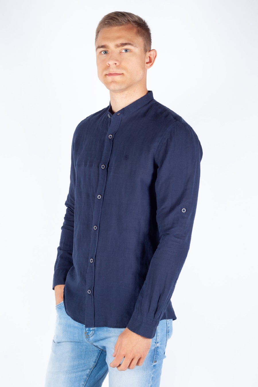 Linen shirt MCL 32426-LACIVERT