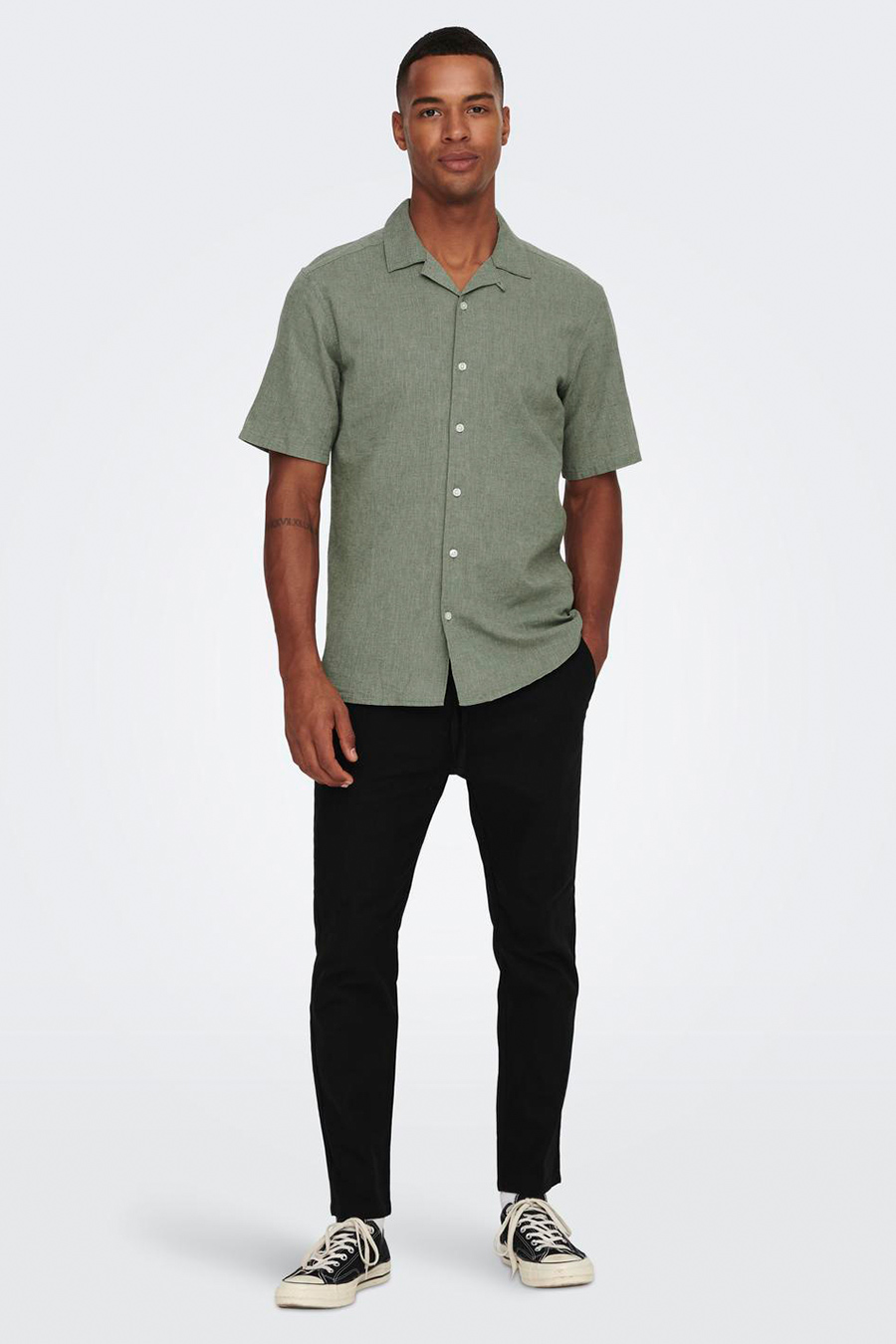 Linen shirt ONLY & SONS 22025116-Swamp
