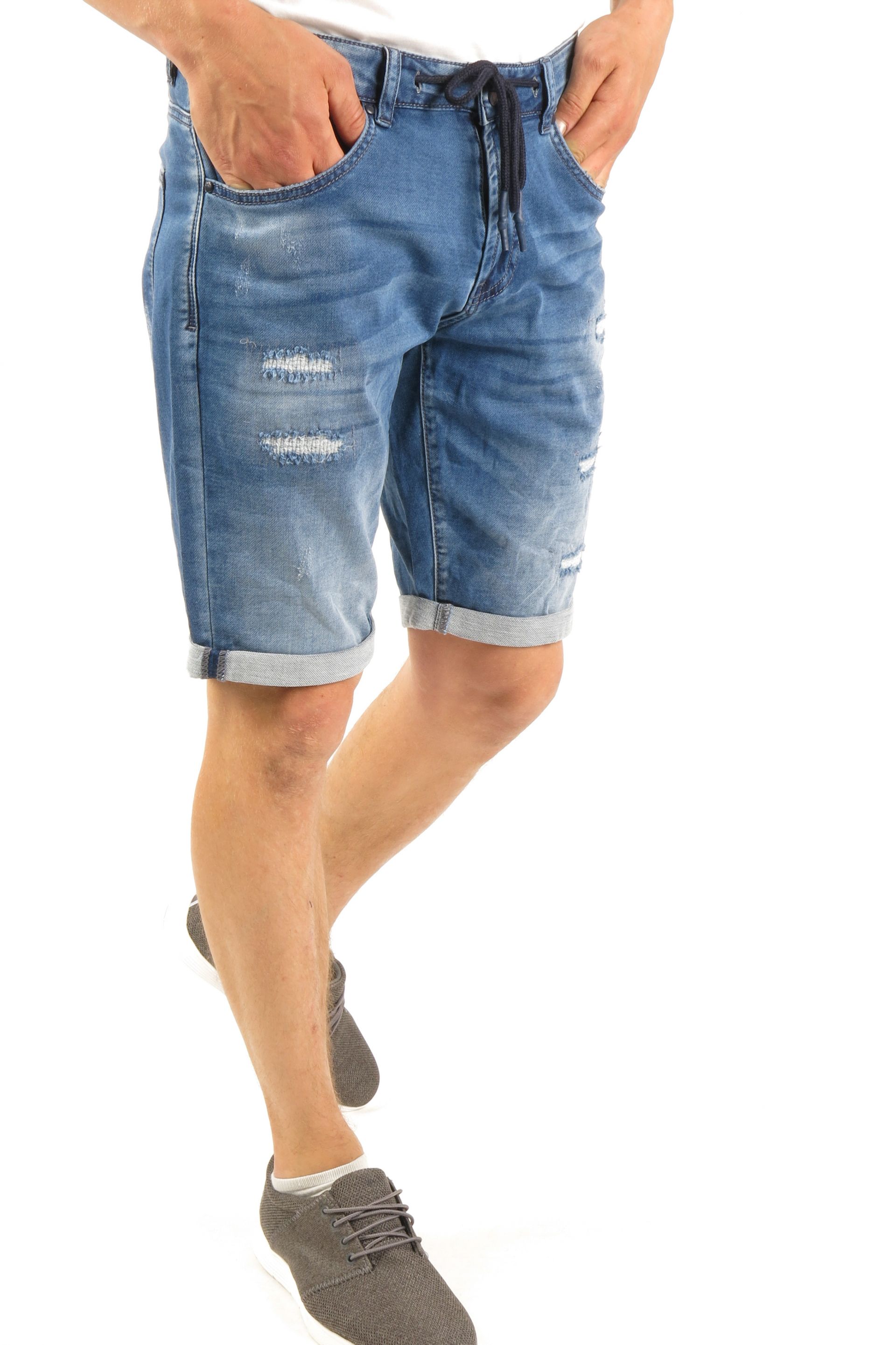 overall jean shorts men