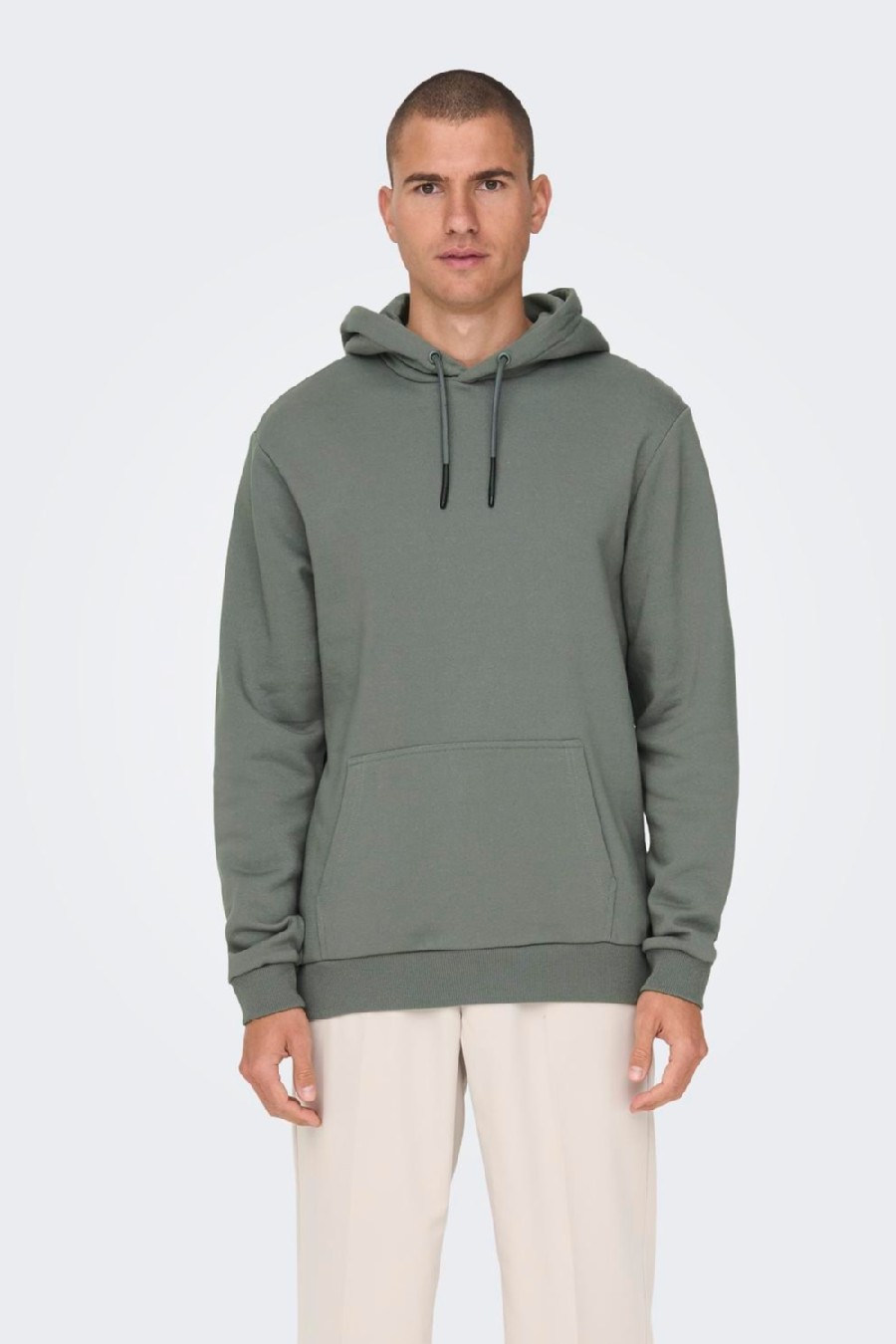 Hoodie ONLY & SONS 22018685-Castor-Gray