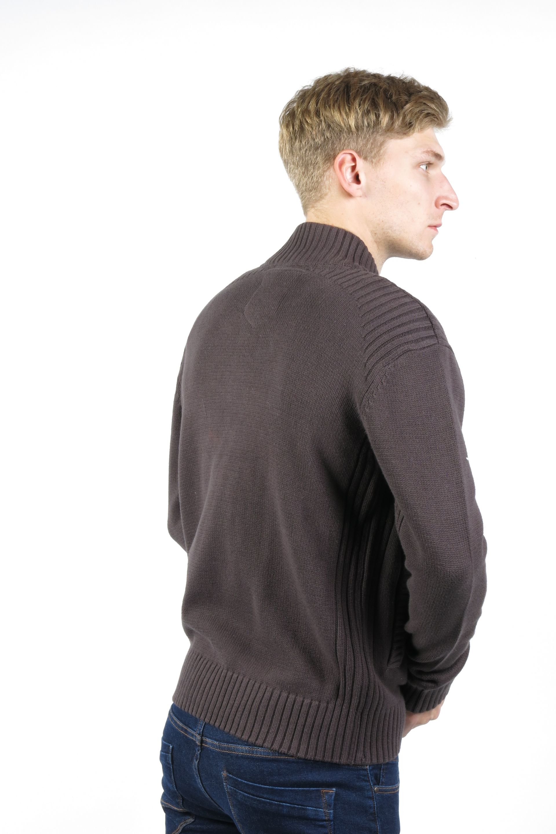 Sweater with zip AERONAUTICAL BENETT-DARK-ANTHRA