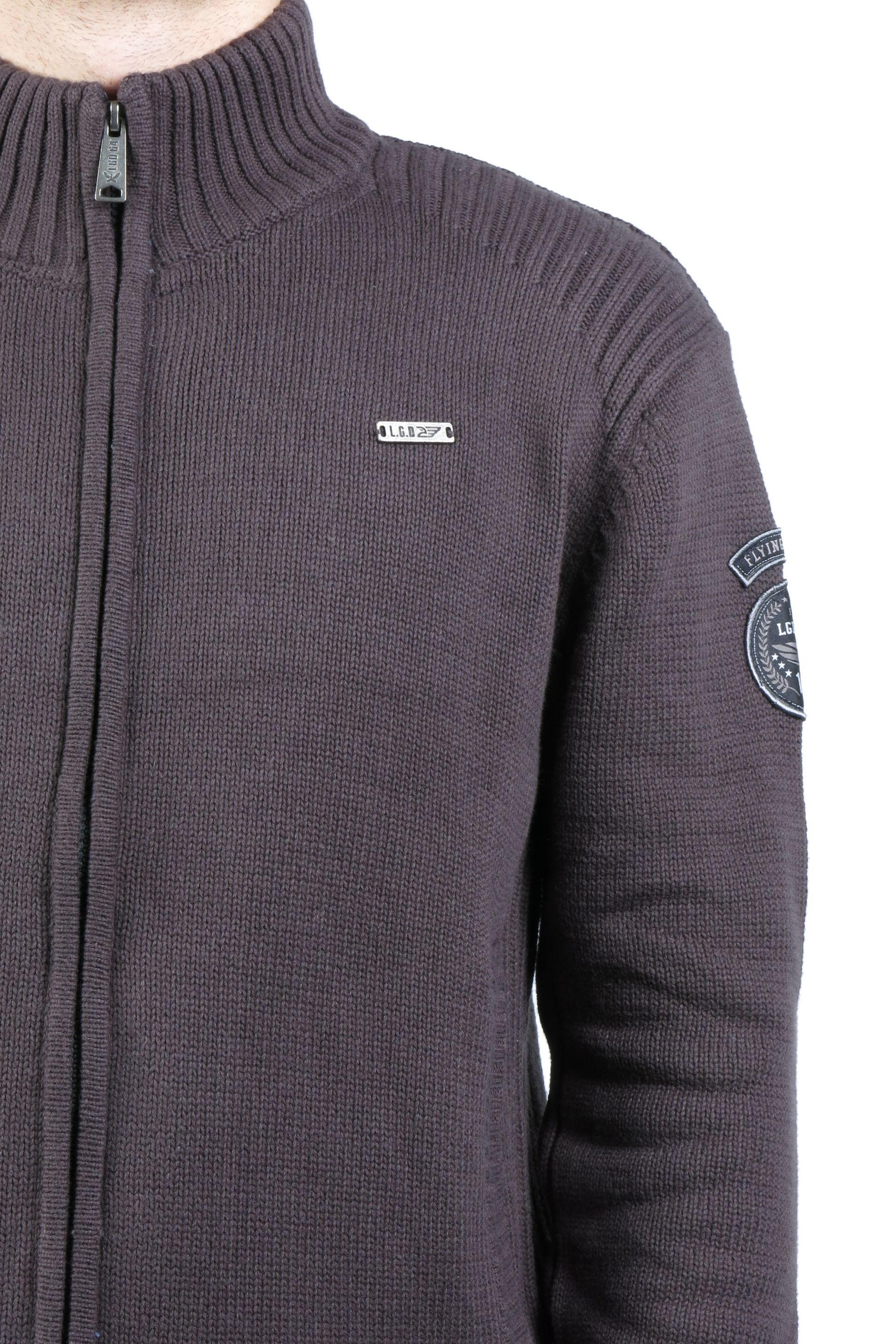 Sweater with zip AERONAUTICAL BENETT-DARK-ANTHRA