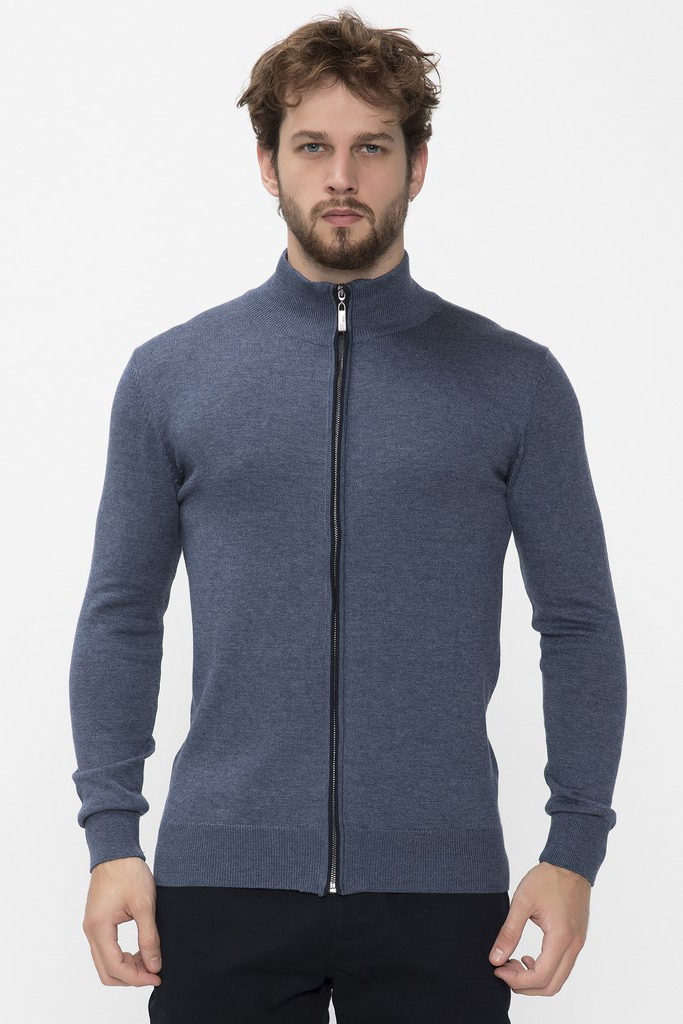 Sweater with zip MCL 18366-MAVI-MELANJ