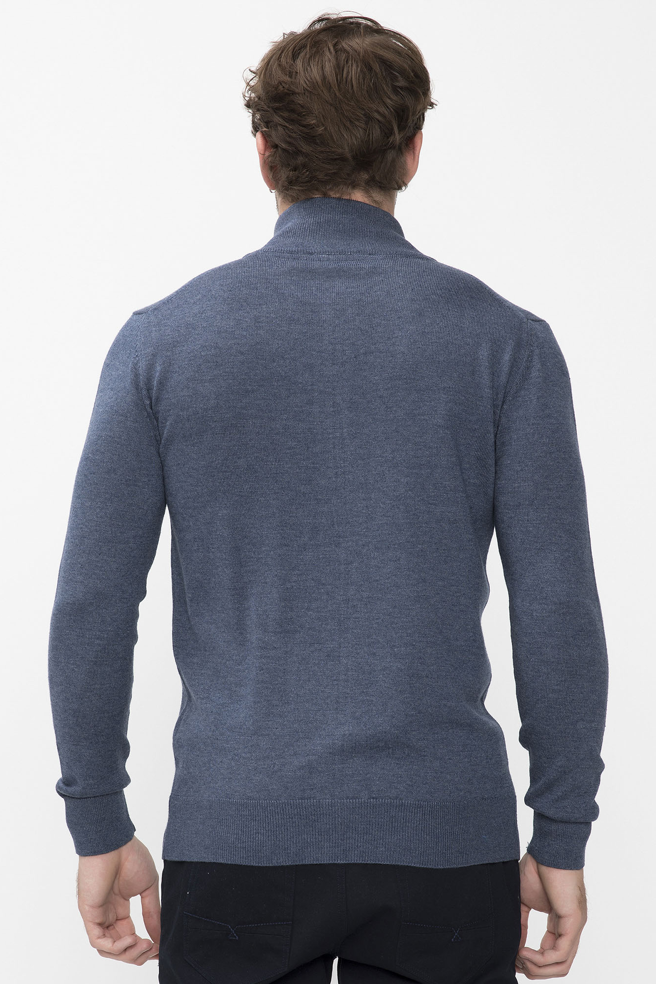 Sweater with zip MCL 18366-MAVI-MELANJ
