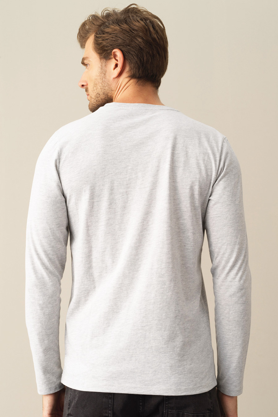 Long-sleeve T-shirt MCL 35824-GRI-MELANJ