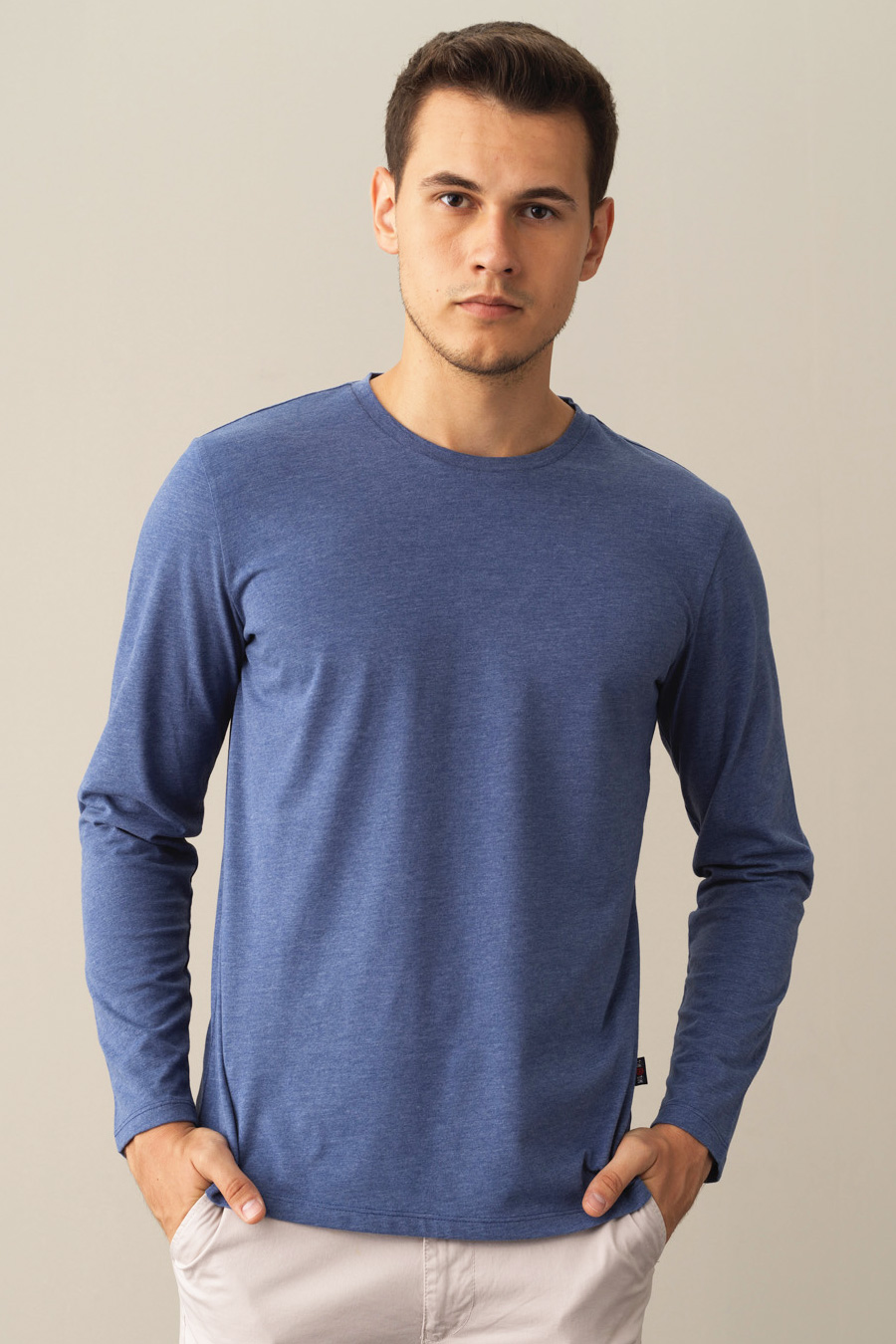 Long-sleeve T-shirt MCL 35831-INDIGO-MELANJ