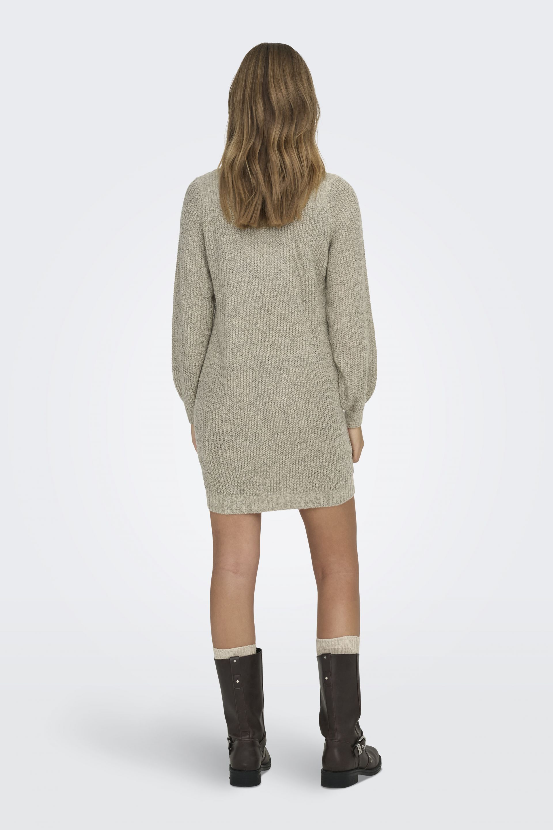 Knitted dress JACQUELINE DE YONG 15234103-Cement-WBP