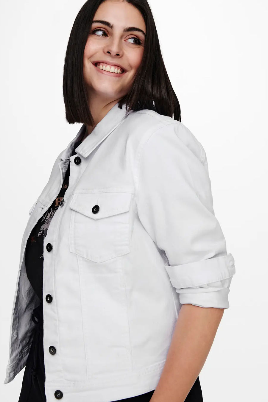 Denim jacket ONLY CARMAKOMA 15237814-White