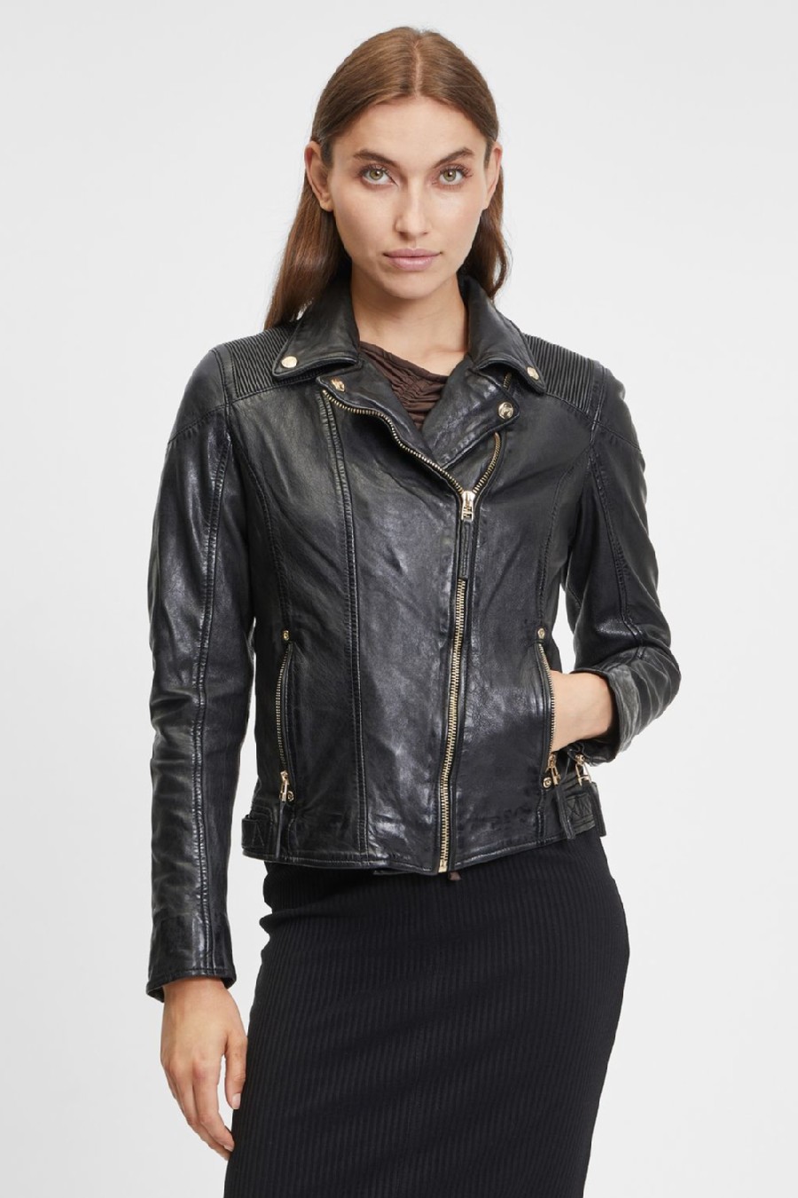 Leather jacket GIPSY 1101-0384-Black