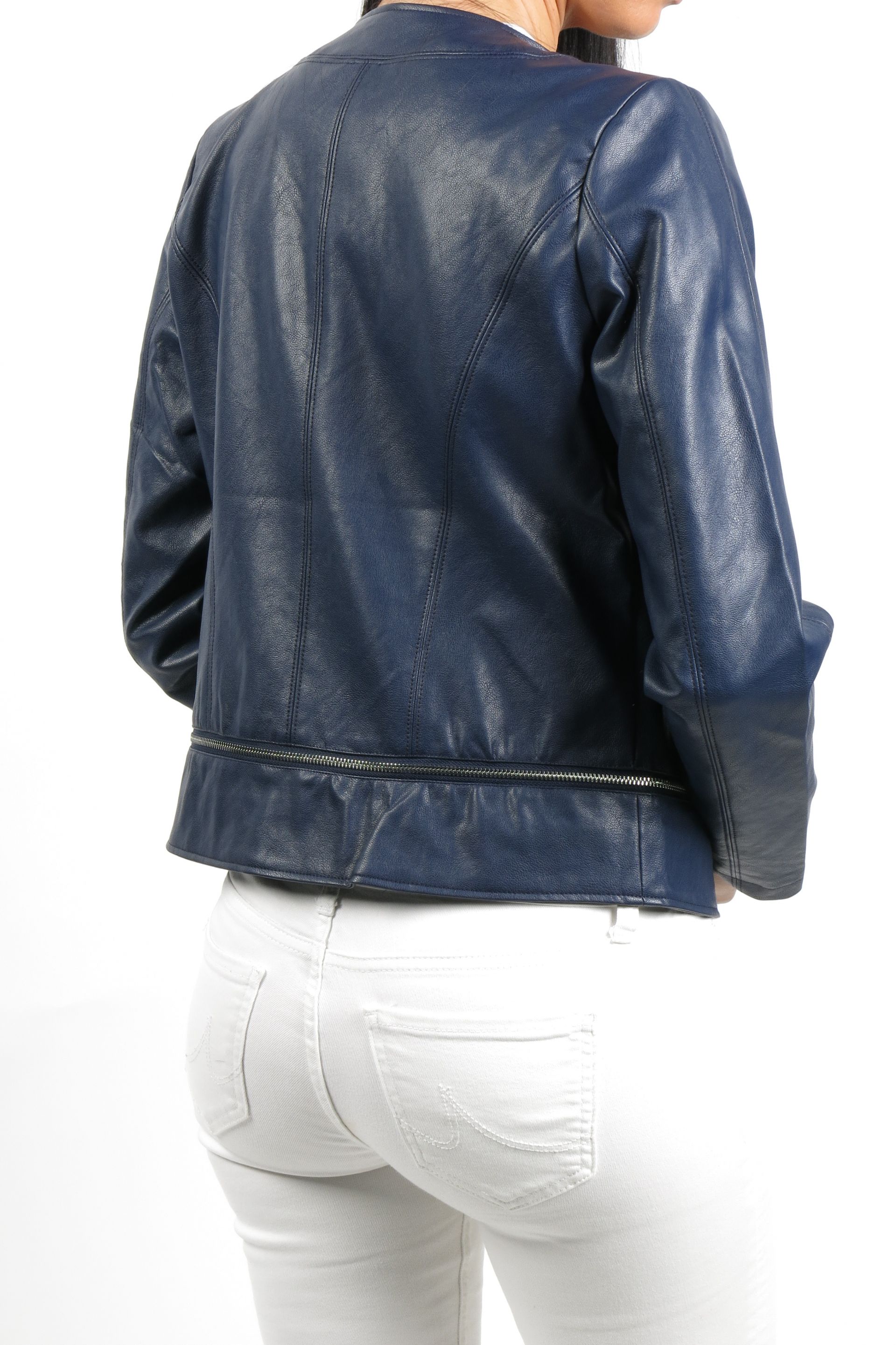 Leather jacket LAURA JO 20008-NAVY