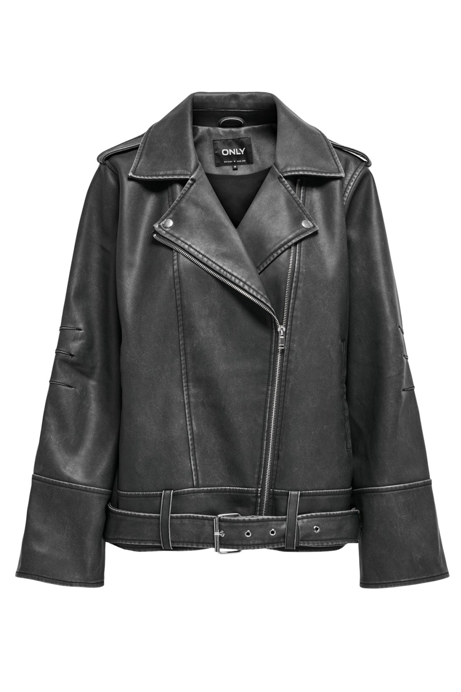 Leather jacket ONLY 15314239-Black-WASHED