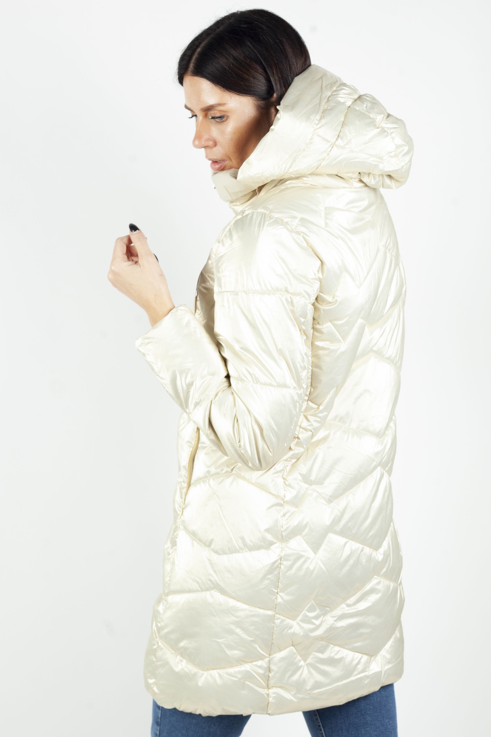 Winter jacket LAURA JO 20045-SHINY-WHITE
