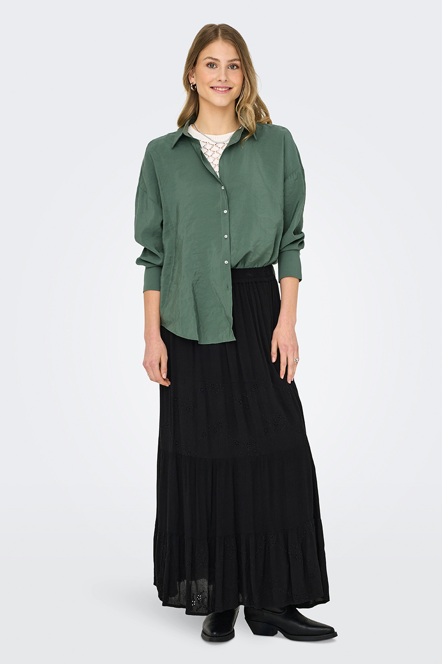 Long-sleeve shirt ONLY 15272523-Balsam-Green