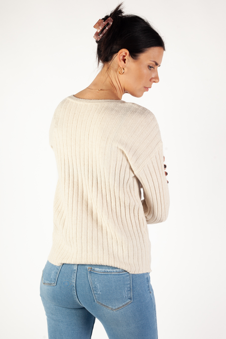Sweater PIECES 17126267-Whitecap-Gray