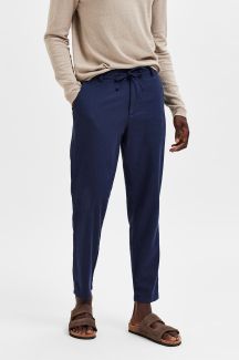Linen trousers SELECTED 16087636-Dark-Sapphire
