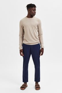 Linen trousers SELECTED 16087636-Dark-Sapphire