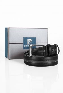 Leather belt PIERRE CARDIN PC-3346-GG25-NERO