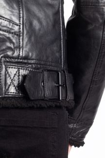 Leather jacket with lining GIPSY 2201-0139-black