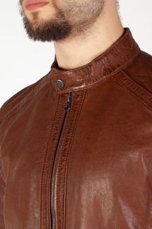 Leather jacket GIPSY GMDuuk-LAGAV-cognac