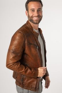 Leather jacket MAURITIUS 1201-0666-cognac